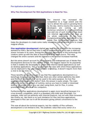 Why Flex Development for RIA Applications is Good for You