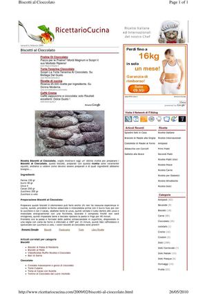 ricetta biscotti al cioccolato