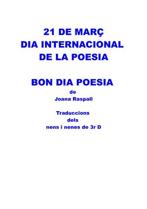 21 març dia mundial de la poesia