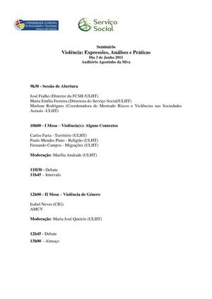 Seminário Violências 3 de Junho