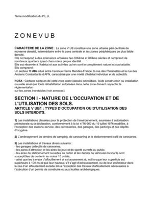PLU Nîmes Zone VUB 7ème modification