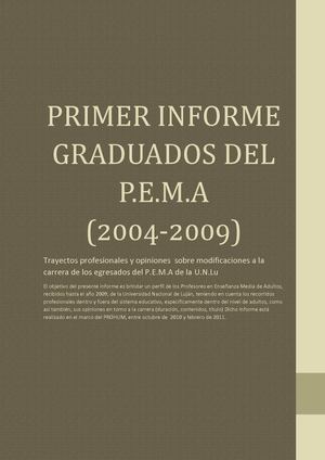 Inserción Laboral de los Graduados del P.E.M.A