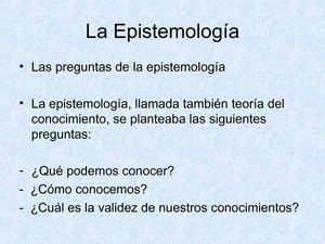 La epistemología