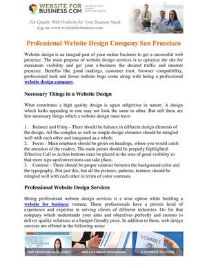 Professional Website Design Company San Francisco