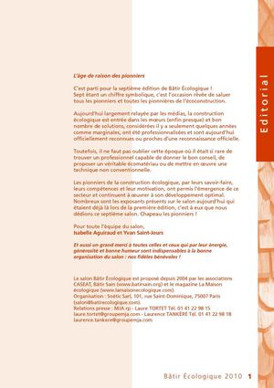 Catalogue Bâtir Ecologique 2010