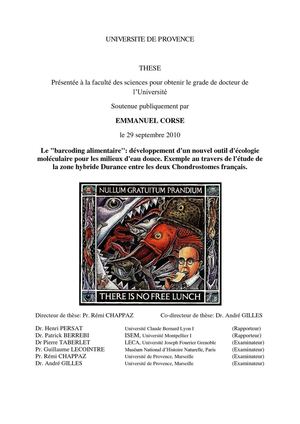 Le "barcoding alimentaire": développement d'un nouvel outil d'écologie moléculaire pour les milieux d'eau douce. Exemple au travers de l'étude de la zone hybride Durance entre les deux Chondrostomes français.