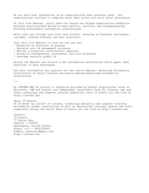 Oracle Webcast: Mastering Information Architecture