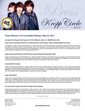 Kropp Circle Press Release - May 24, 2011