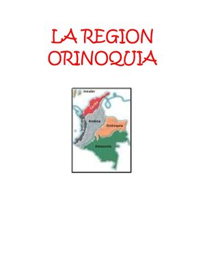 LA REGIÓN ORINOQUÍA