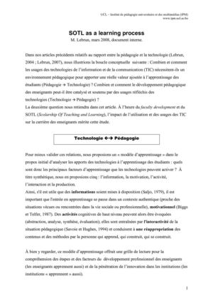 SOTL -  Scholarship of teaching and learning - as a Learning Process