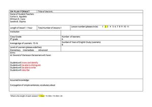 Computer LESSON PLAN format