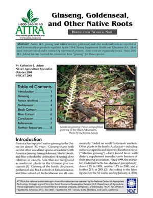 Ginseng, Goldenseal, and Other Native Roots