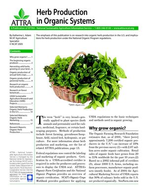 Herb Production in Organic Systems