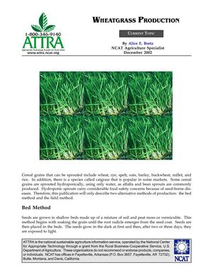 Wheatgrass Production