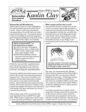Insect IPM in Apples: Kaolin Clay
