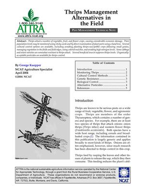 Thrips Management Alternatives in the Field