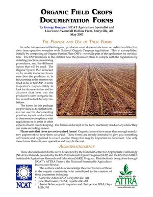 Organic Field Crops Documentation Forms