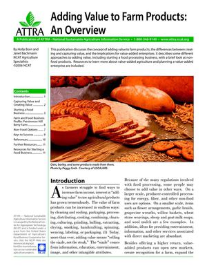 Adding Value to Farm Products: An Overview