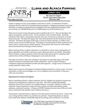 Llama and Alpaca Farming