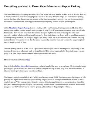 Everything you Need to Know About Manchester Airport Parking