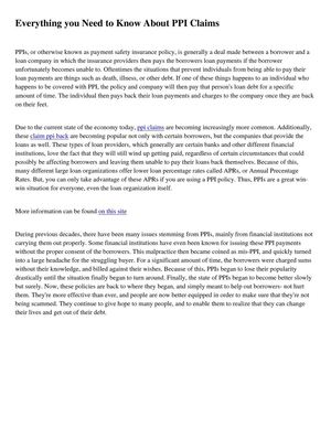 Everything you Need to Know About PPI Claims