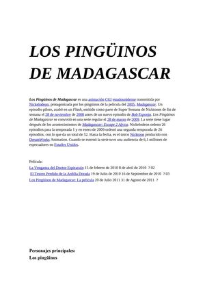 LOS PINGÜINOS DE MADAGASCAR