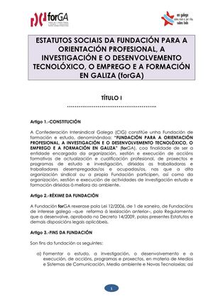 Estatutos Sociais da forGA