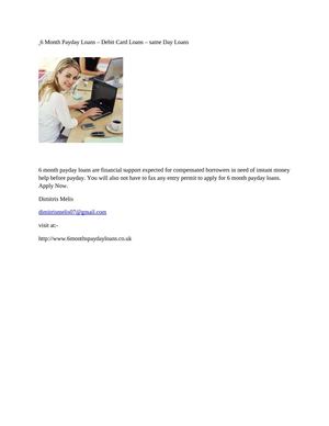 6 Month Payday loans