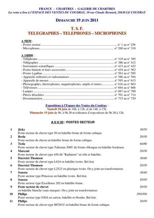 T.S.F - TELEPHONES - TELEGRAPHES 19-06-2011 