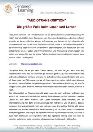 Die größte Falle beim Lesen und Lernen