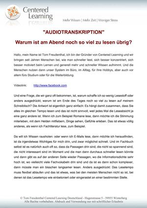 Warum ist am Abend noch so viel zu lesen übrig?