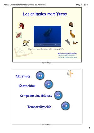 Unidad didáctica "los animales mamíferos" ( implementación)