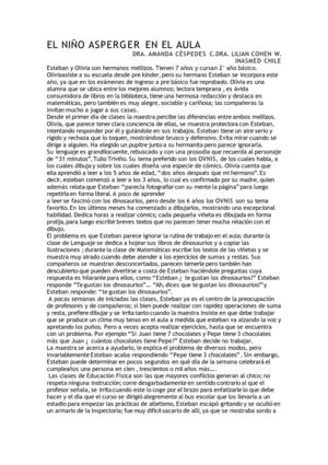 EL NIÑO ASPERGER EN EL AULA