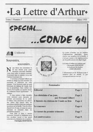 La Lettre d'Arthur - n°7 - mars 1995