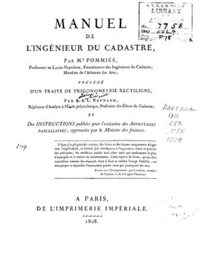 Manuel de l'ingenieur du cadastre 1808