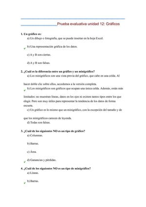 Prueba evaluativa unidad 12 excel