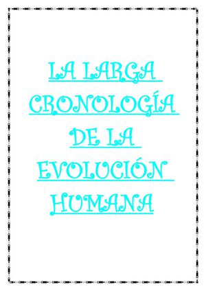 CRONOLOGÍA DE LA EVOLUCIÓN HUMANA