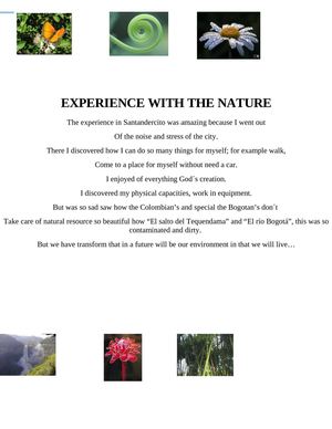 EXPERIENCE WITH THE NATURE