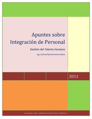 INTEGRACIÓN DE PERSONAL
