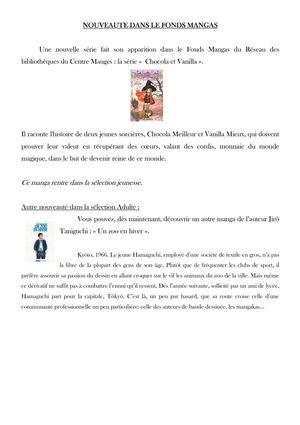 Nouveauté Fonds Mangas