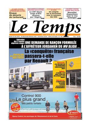 Le Temps d'Algérie Edition du Mardi 31 Mai 2011