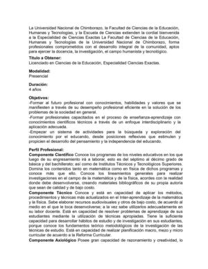 PERFIL DEL DOCENTE EN CIENCIAS EXACTAS