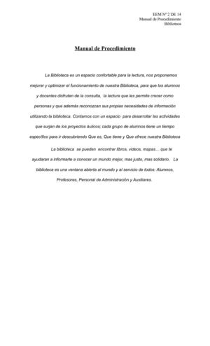 manual de procedimiento Biblioteca