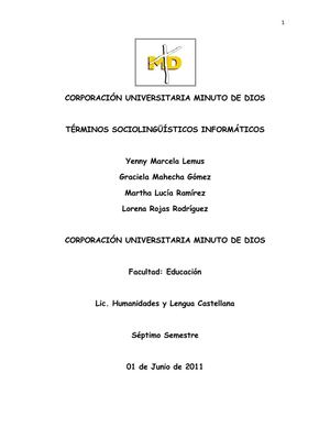 Términos sociolinguisticos informáticos  