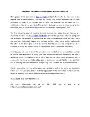 Buying Used Cars