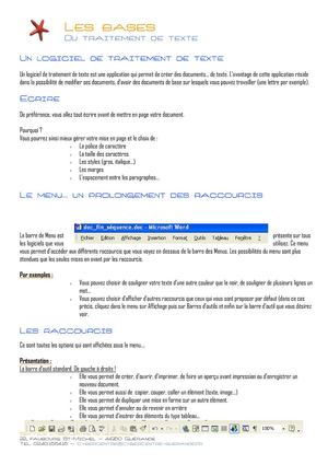 Les bases du traitement de texte