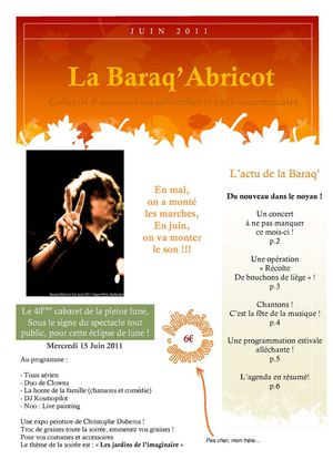 Bulletin N°5 juin 2011 La Baraq'Abricot