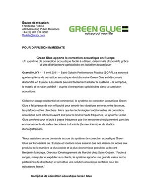 Green Glue apporte la correction acoustique en Europe