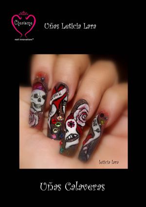 paso a paso uñas calavera