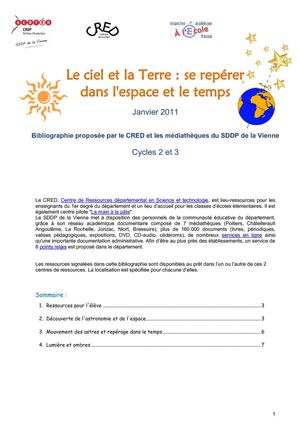Bibliographie Ciel et terre
